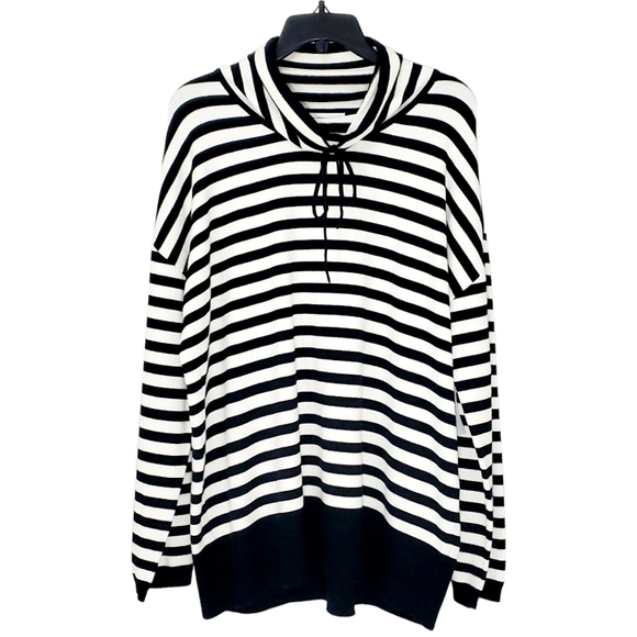 Liz Claiborne Plus Womens Cowl Neck Longsleeve Striped Pullover Sweater sz XL - Picture 5 of 8
